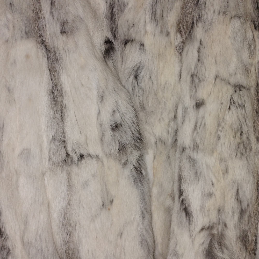 Women's Grey Rabbit Fur Jacket - Picture 2 of 3